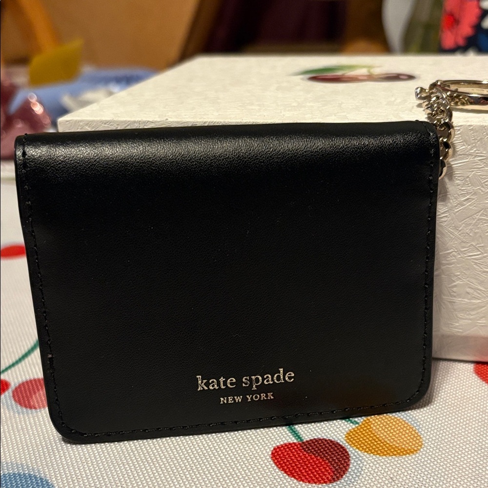 Kate Spade Black Leather Card Holder /Wallet EUC
